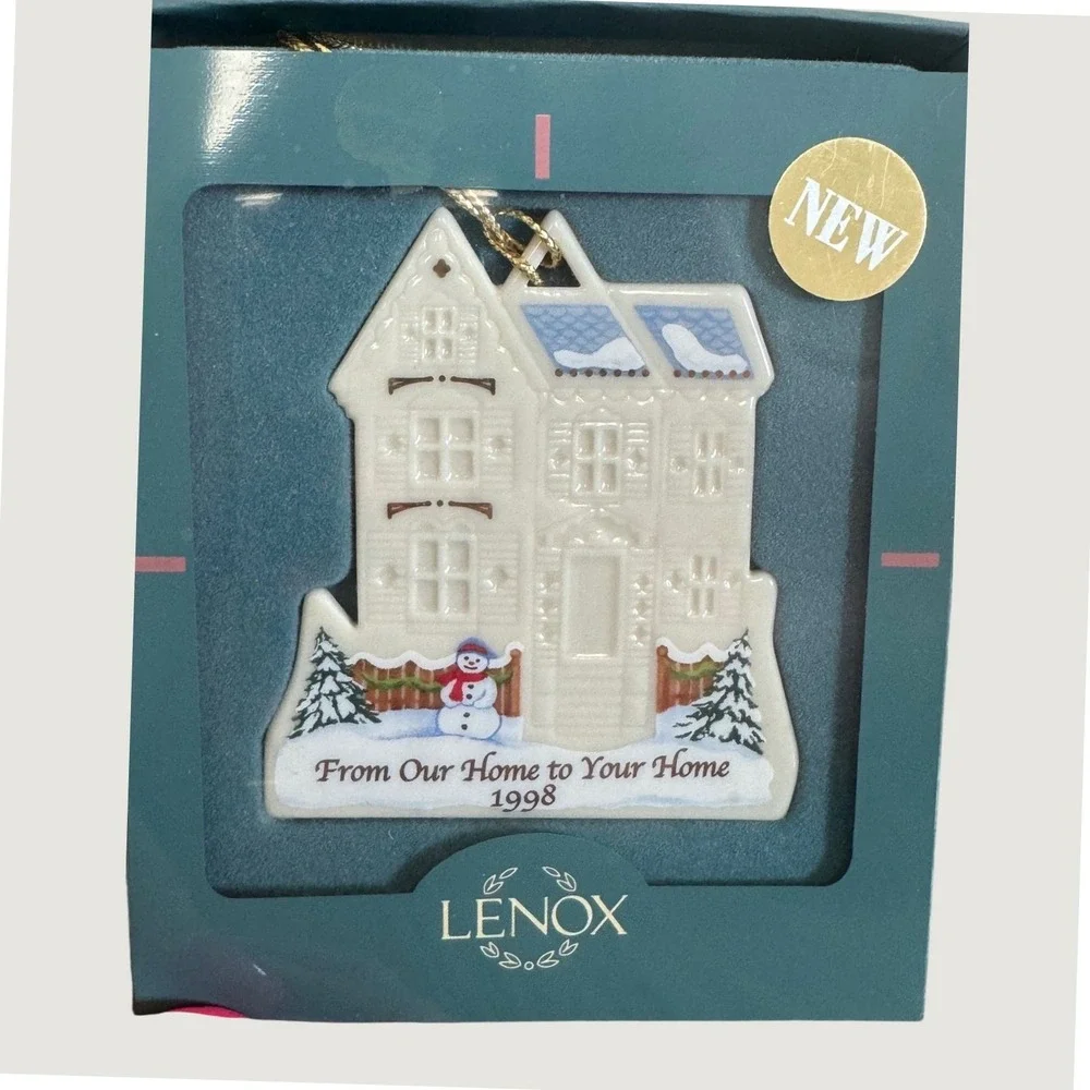 Lenox 1998 From Our Home to Your Home Porcelain House Christmas Ornament vintage